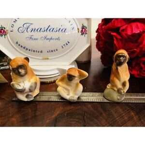 Lomonosov MONKEYS Figurine Set 3" LOMONOSOV LFZ New Russian Porcelain Tan MONKEY